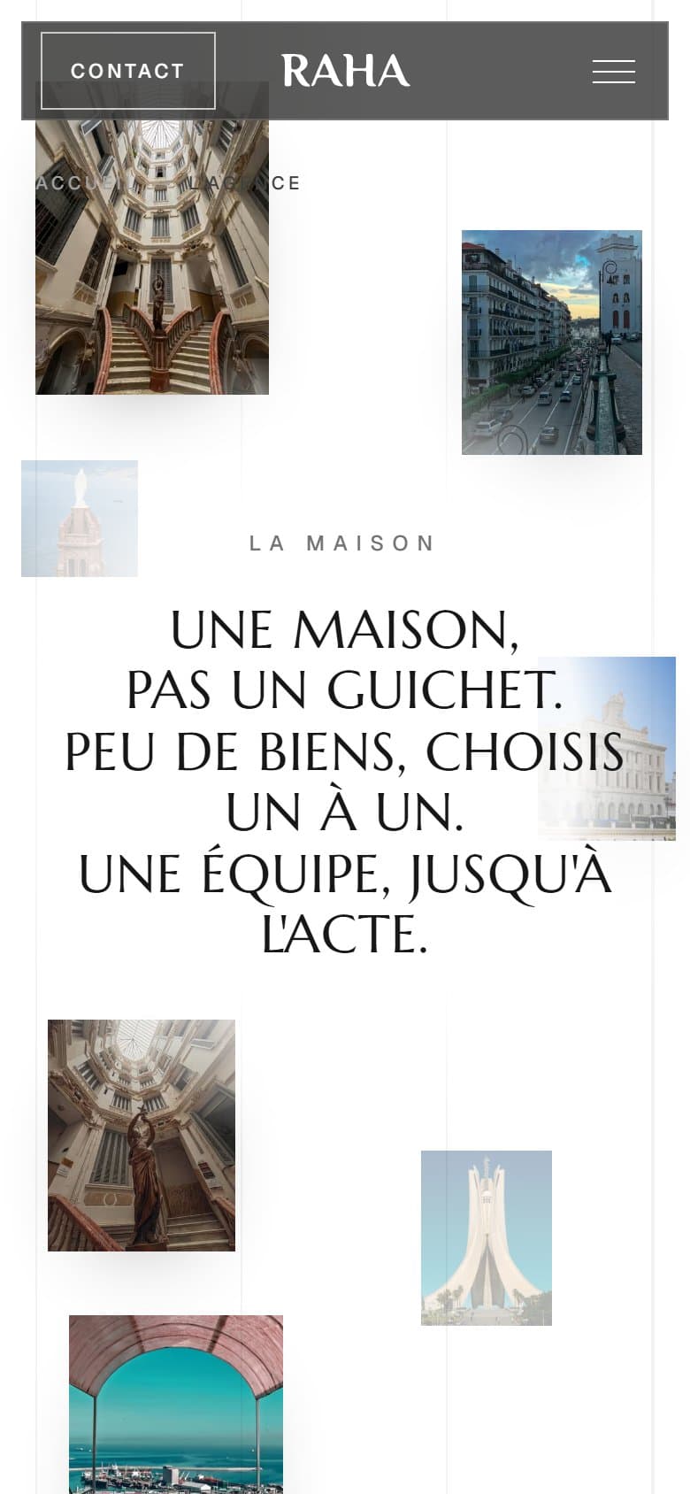 The house page on mobile